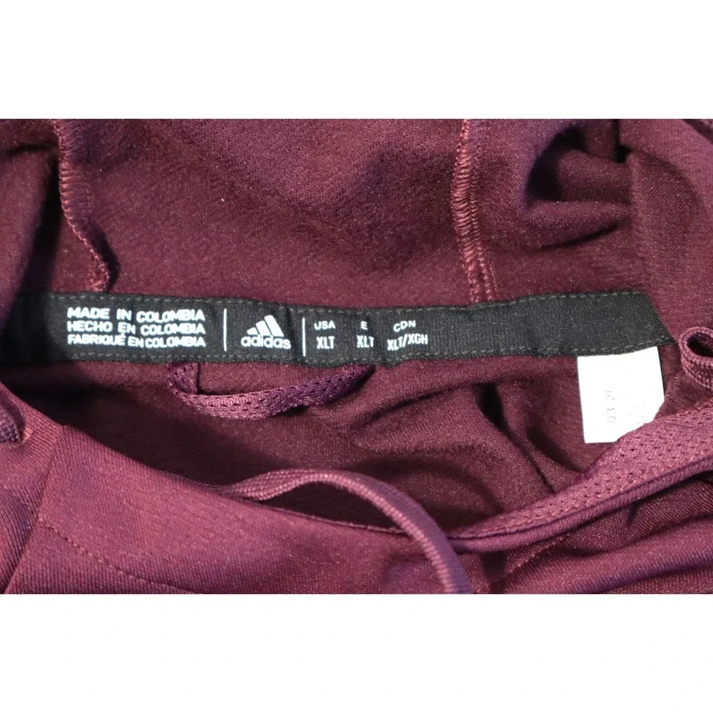 New‎ W/O Tags Adidas Mens XLT Hoodie Dark Red Maroon Burgundy Two Tone Athletic
